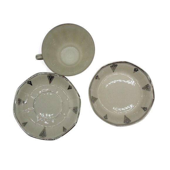 COMMUNITY CHINA Deauville Tea Set - Cup, Saucer, Plate, France Vintage 1930s - Picture 4 of 10